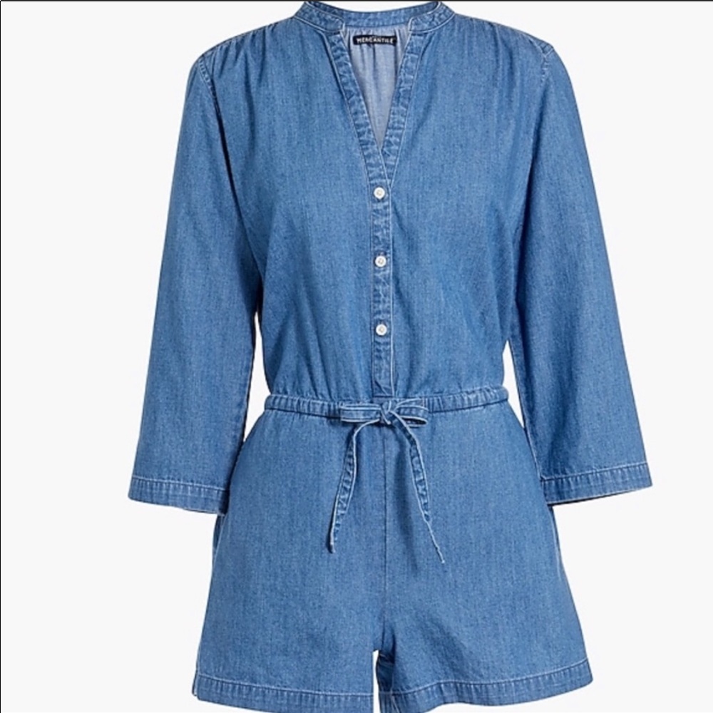 NWT JCrew Chambray Denim Romper - Size 20